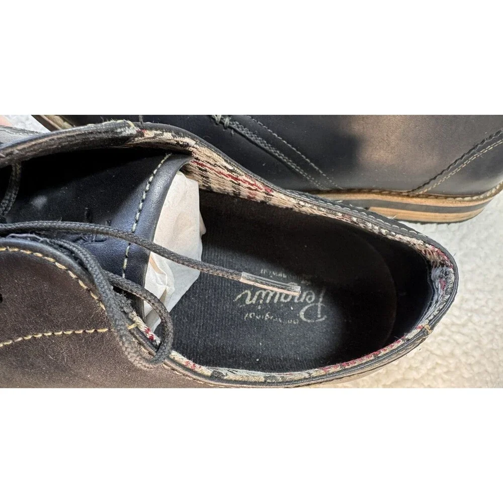 Original Penguin Black Dark Brown Leather Loafers Oxfords‎ Men's 12